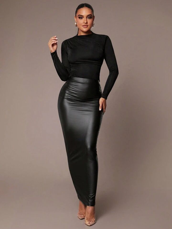 Falda Elegante con Ajuste al Cuerpo y Cierre Trasero - Image 2