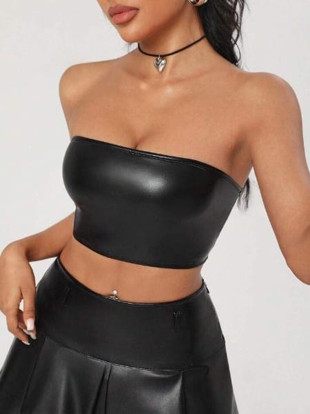 Crop Top Cuerina Clásico