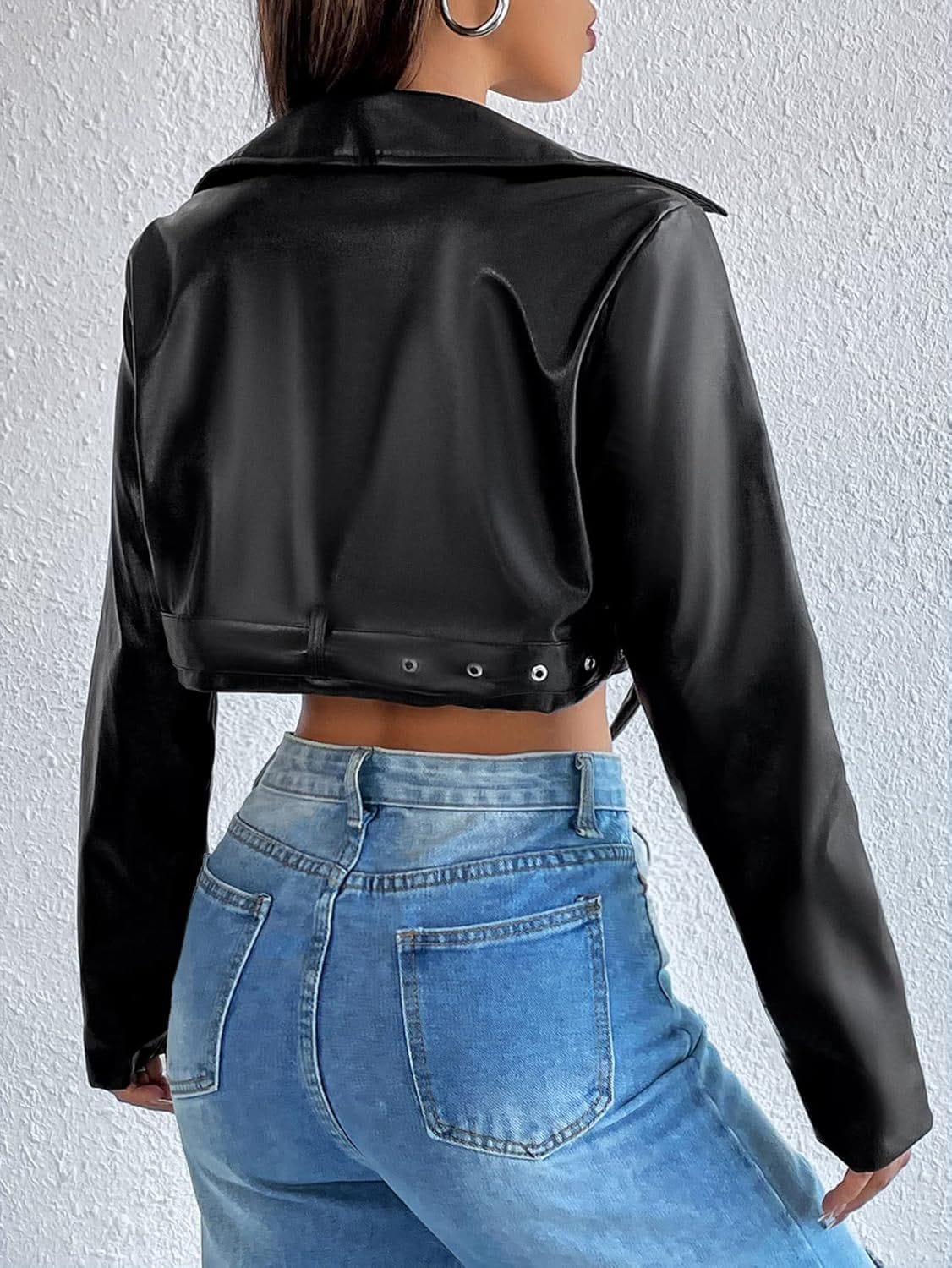 Chaquetas Con Cierre, Cinturón y Cuello Ancho - Image 3