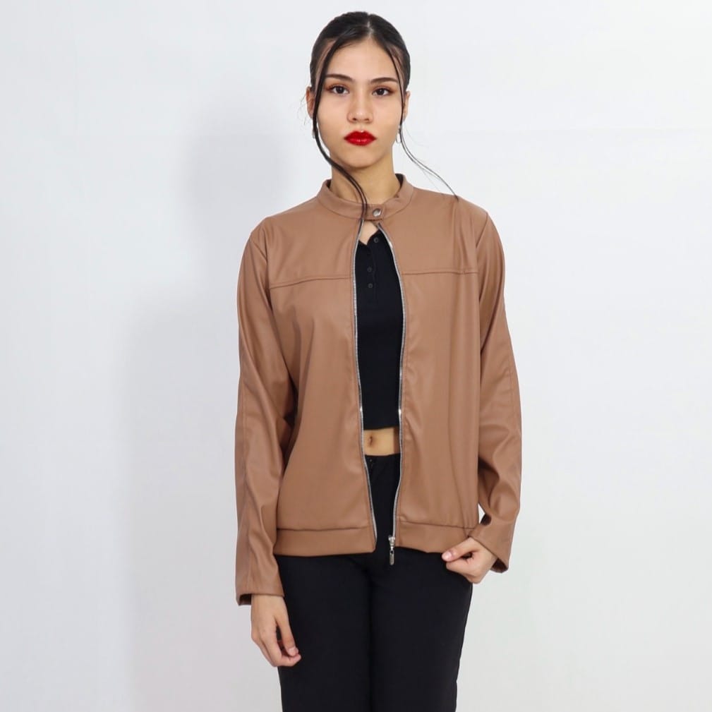 Chaqueta Elegante con Cierre Delantero y Botón