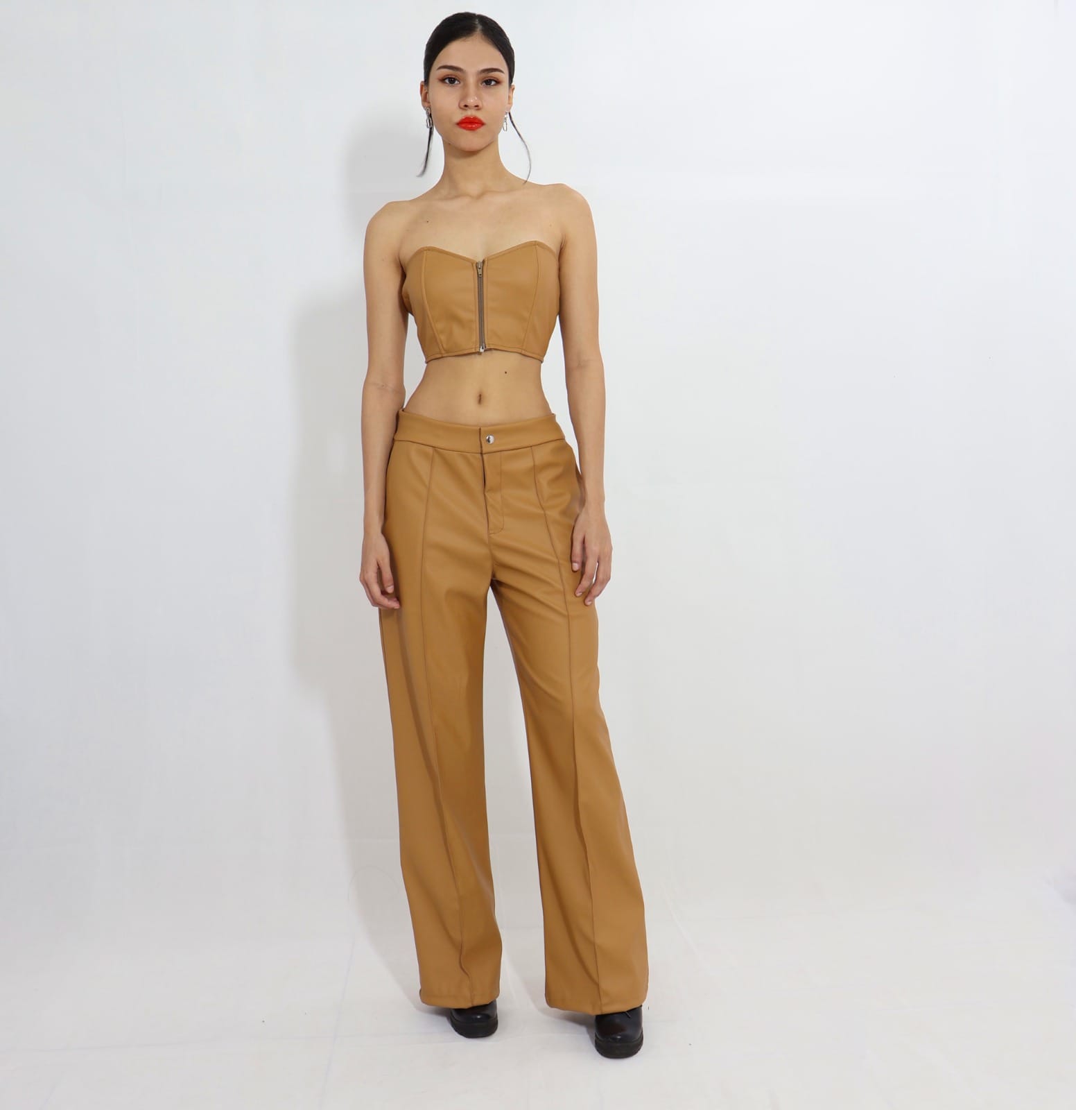 Conjunto Top Tipo Corsé con Cierre y Pantalón Ancho - Image 4